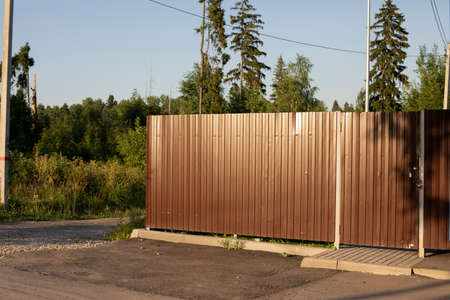 Material fencing. Wall surface. Fence on the street.の写真素材