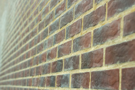 Brick texture. The wall is made of red bricks.の写真素材