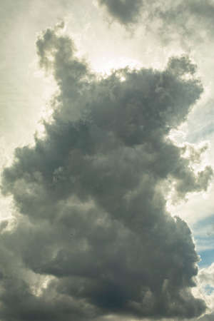 Thundercloud. Heavenly landscape on a summer day. Changeable weather.の写真素材
