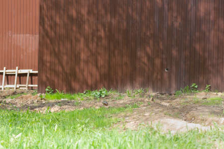 Material fencing. Wall surface. Fence on the street.の写真素材