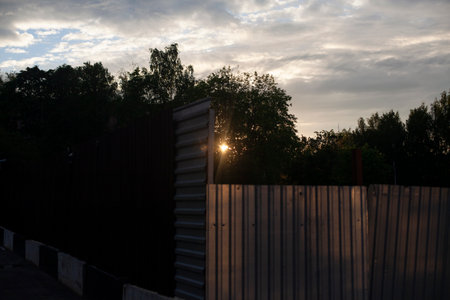 Material fencing. Wall surface. Fence on the street.の写真素材