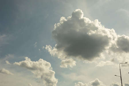 Clouds in the sky. Summer weather. Fluffy clouds in the summer atmosphere.の写真素材