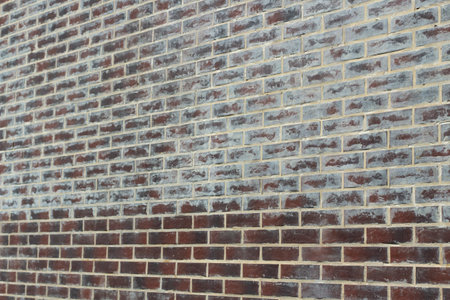 Brick texture. The wall is made of red bricks.の写真素材