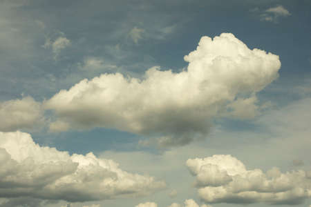 Clouds in the sky. Summer weather. Fluffy clouds in the summer atmosphere.の写真素材