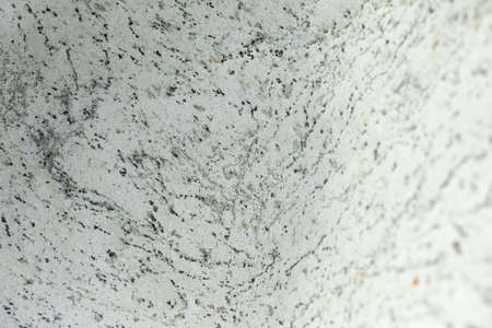 The texture of white stone with inclusions of black dots and lines. The surface of the rock is in detail. Decorative stone in natural light.の写真素材