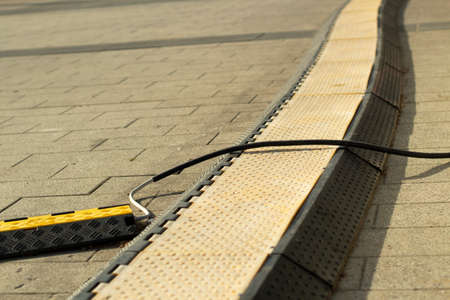 Safe laying of power grids. Special housing for high voltage protection.の写真素材