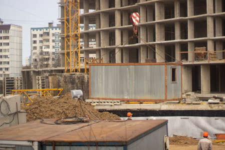 Construction in the city. Construction of the building. Construction works.の写真素材