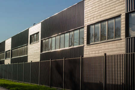 Windows in an office building. industrial architecture. Elements of modern design of production buildings.の写真素材
