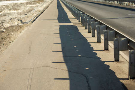 Bumper track. highway in city. Travel fence. Highwayside.の写真素材