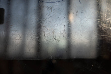 Scratched surface. Scratches on glass. Texture transparent in small strokes. Blurry background...