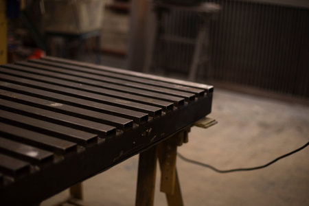 metal profile. steel product. production details.の写真素材