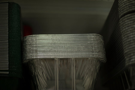 Baking trays. Goods in supermarket. Kitchen utensils. Baking container.