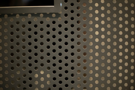 metal texture with holes. Steel profile with holes. interior details. gray metal.の写真素材