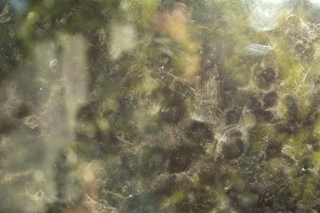 Dirty glass. Dust on window. Dirt details. Turbid surface. trace texture.の写真素材