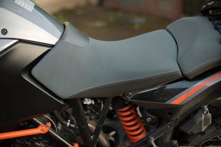 motorcycle seat. transport details. Anatomical sitting on sports bike. Comfortable place.の写真素材