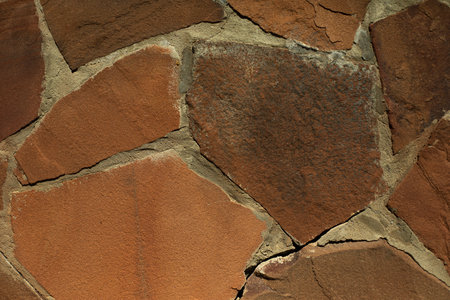 Texture of wall. Chaotic stone. masonry background. Polygonal masonry imitation.の写真素材