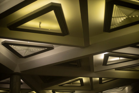 Lamps in interior. light in room. Ceiling in apartment. light design.の写真素材