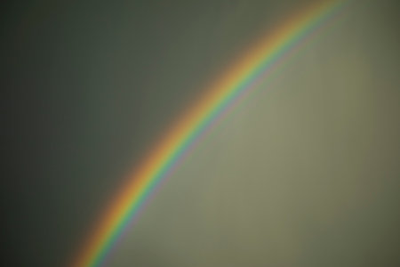 rainbow sky. Atmospheric phenomenon. Refraction of light. Celestial view.の写真素材