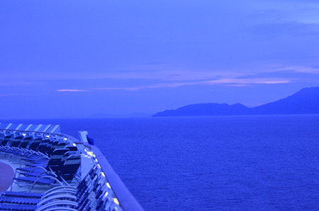 Coast of Cuba in the moon lightの写真素材