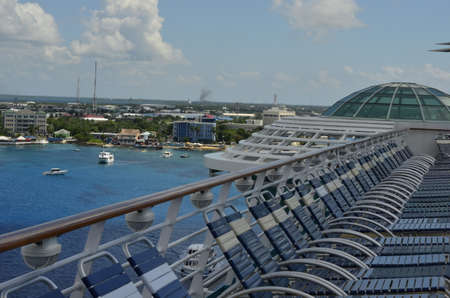 Grand Cayman from the Deck of a cruise shipの写真素材