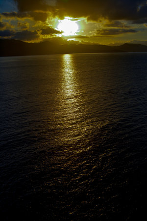 Sunrise/sunset in the Caribbeanの写真素材
