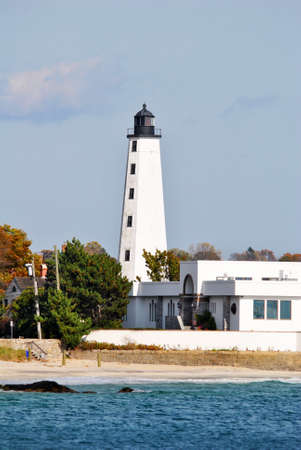  New London Harbor Lighthouse, Connecticut, USAの写真素材