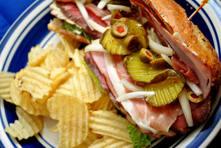 Deli Meat Sandwich with Vegetablesの写真素材