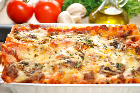 Perfect Italian Lasagna with Fresh Ingredientsの写真素材