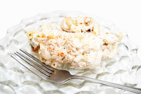 A Serving of Cold Pasta Salad with Tunaの写真素材