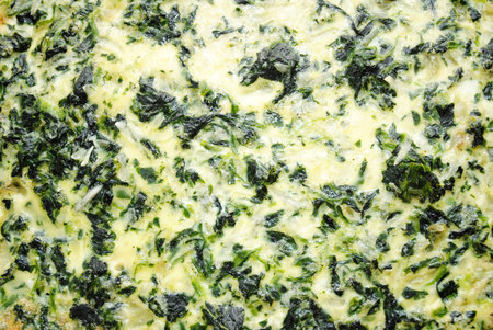 Background of a Close Up of Spinach Quiche