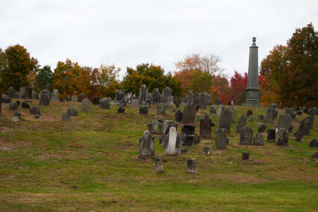 An Old Historic Graveyard with Fall Foliage