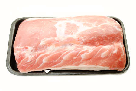 Whole Lean Pork Roast On a Butcher Packageの写真素材