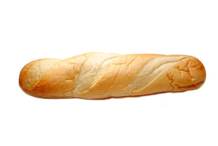 Whole Loaf of French Bread Over Whiteの写真素材