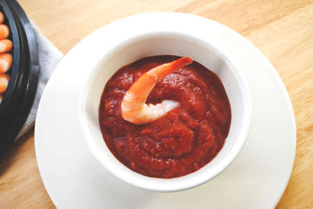 Appetizer Shrimp Ring with Cocktail Sauceの写真素材