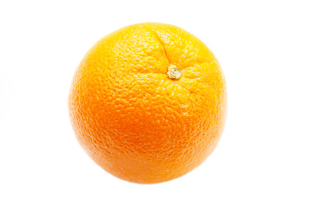 Orange fruit isolated on white background. Clipping path included for easy isolation.の写真素材