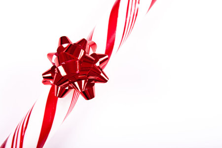 Christmas peppermint stick border with space for textの写真素材