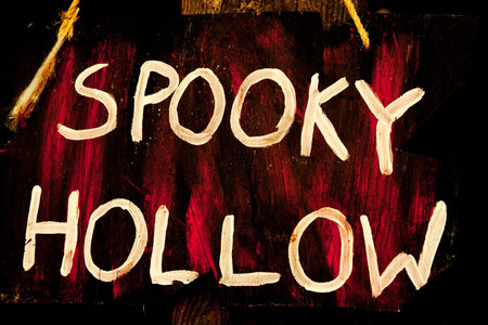Spooky hollow sign painted for halloween night