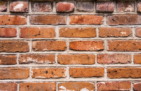 Aged decorative brick wall