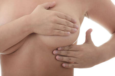 Breast cancer - Woman holding her breast

の写真素材