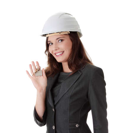 Young businesswoman (real estate agent) with keys の写真素材