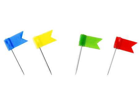 Pushpin on white background