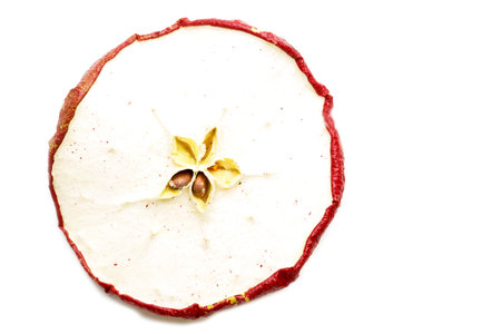 Separate piece of an apple. Isolated on white. の写真素材