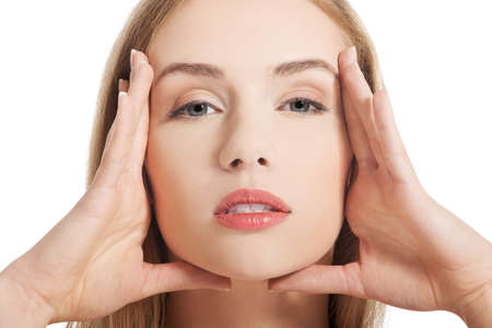 Beautiful woman ready for spa treatmentの写真素材