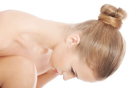 Beautiful woman ready for spa treatmentの写真素材