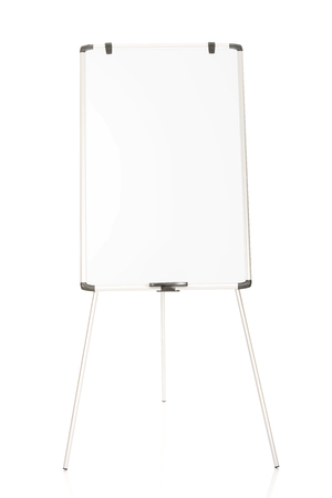 Empty flip chart standing on the floor.の写真素材
