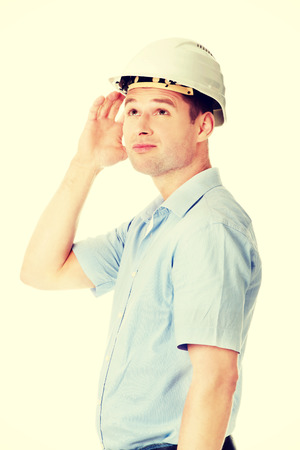 Architect thinking about days scheduleの写真素材