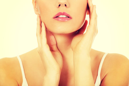 Beautiful woman with perfect skin and face.