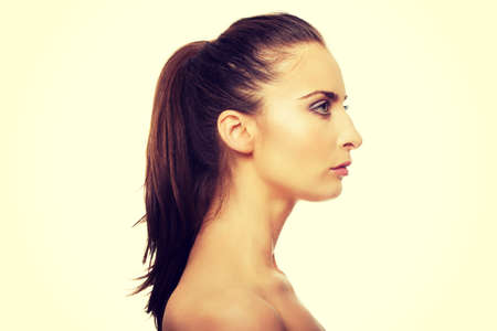 Beautiful caucasian spa woman with make up.の写真素材
