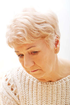 Portrait of senior depression woman.の写真素材