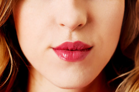 Close up shot of woman lips.